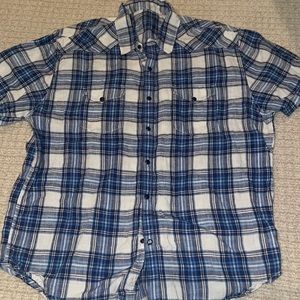 Lucky Brand Men’s plaid linen shirt